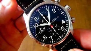 Alpina Startimer Pilot Automatic Chronogaph AL725B4S6 UNBOXING [upl. by Durrace526]