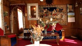 Inside view of a houseboat on Dal Lake Srinagar [upl. by Asimaj568]