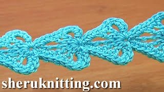 Crochet Ribbon Tape Leaf Motif [upl. by Vaules]