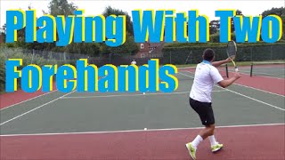 Tennis Forehands  Hitting With 2 Forehands  Ambidextrous Tennis [upl. by Ailahs190]