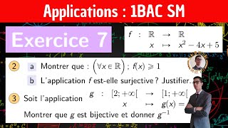 L’application réciproque d’une bijection — Les applications — Exercice 7 — 1 BAC SM [upl. by Nuoras]