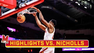 Nicholls St at Maryland  Highlights  Big Ten Mens Basketball  Dec 19 2023 [upl. by Alisan]