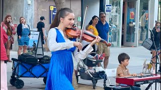 Karolina Protsenko amp Her Brother  Dance Monkey  Street Performance [upl. by Rehpotsirc901]