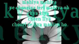 mahiya adnan sami with lyrics [upl. by Eceinert]