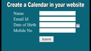 How to add Calendar in your website using AspNet [upl. by Laleb]