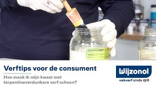 Hoe maak ik mijn kwast met terpentineverdunbare verf schoon  Wijzonol verftips [upl. by Lissa]