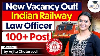 Law officer vacancy Indian Railways  Legal jobs 2023  StudyIQ Judiciary [upl. by Adahs504]