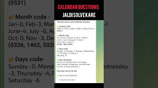 Best way to solve calendar questions  calendar reasoning  ssc ssccgl sccexam calendar chsl [upl. by Attesor8]