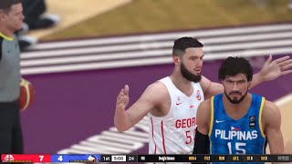 NBA 2K24 Live Simulation Georgia vs Gilas Pilipinas  FIBA Olympic Qualifiers 2024 [upl. by Etnecniv]