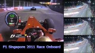 F1 Singapore 2011  Fernando Alonso Onboard Start  First Lap [upl. by Nazus815]