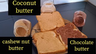 How to make nut butterspreads cashew nutchocolate and coconut butter ugandankitchen nutbutter [upl. by Yarvis]