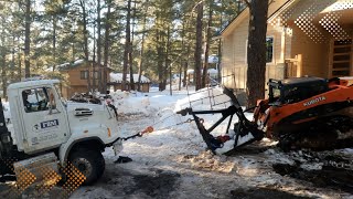 Track Machine VS boom truck in the snow OFFROAD RECOVERY [upl. by Atwekk]