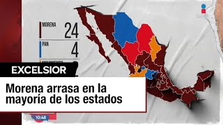 Morena arrasa en la mayoría de los estados Estos son los ganadores [upl. by Hteik476]