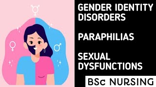 Gender Identity Disorders Paraphilias amp Sexual Dysfunctions  3rd Year BSc Nursing  Mental Health [upl. by Mikes]