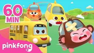 3D Car Songs for Kids  Wheels on the Bus Baby Car and More  Compilation  Pinkfong Baby Shark [upl. by Annairba]