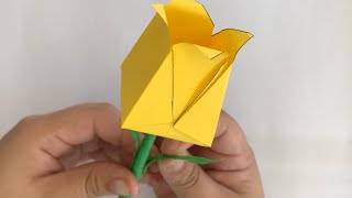 Aprende a hacer tulipanes de papel para una decoración perfecta – Flores de papel fáciles de hacer [upl. by Yaf]