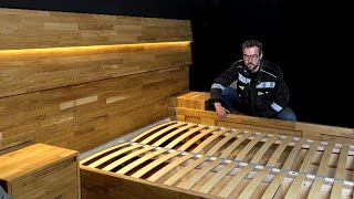 The Secrets Behind This Double Bed Made of Oak Panels [upl. by Ahterod]