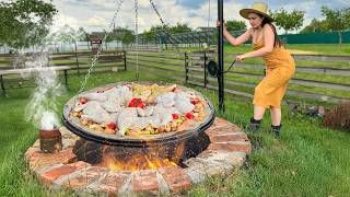 Baked Chickens with Vegetables in an Underground Tandoor A Rustic Masterpiece [upl. by Fanya21]