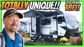 New TINY Camper • Under 18ft TOTAL 2024 Imagine 14MS Travel Trailer by Grand Design RV [upl. by Ahsirpac509]