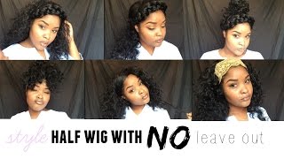 10 ways to style a half wig with NO leave out ft Outre quick weave AMBER [upl. by Dragone]