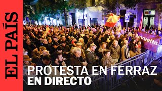 FERRAZ  Así ha sido la manifestación contra la amnistía en Madrid en la sede del PSOE  EL PAÍS [upl. by Gage]