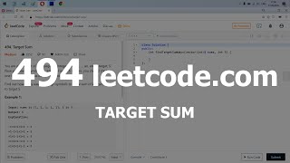 Разбор задачи 494 leetcodecom Target Sum Решение на C [upl. by Manchester]