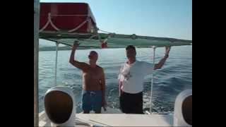 Boat trip along the Maniotic coast in Greece [upl. by Nedlog]