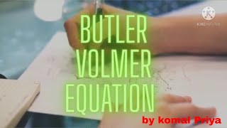 Butler Volmer Equation  Electrochemistry  MSc chemistry notes Easy way to understand [upl. by Ecirtnahs]