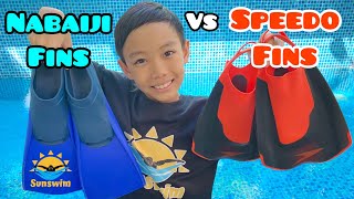 Review of Nabaiji Blue Long Fins and Speedo FastSkin Kick Fins compareWhich goes fasterValue [upl. by Ecidna17]