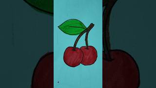 CHERRY 🍒HOW TO MAKE A COLOURFUL CHERRYshortvideo drawing artytshorts viralvideo viralshorts [upl. by Inalaehak]