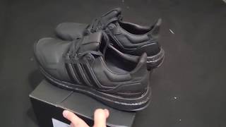 Quick Look  Adidas Ultraboost Leather Triple Black [upl. by Ethan253]