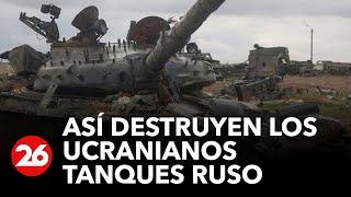 GUERRA RUSIAUCRANIA  Así destruyen los combatientes ucranianos tanques de origen ruso [upl. by Ahselak]