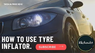 HOW TO USE TYRE INFLATOR  TELUGU  CAR ACCESSORIES [upl. by Decca]