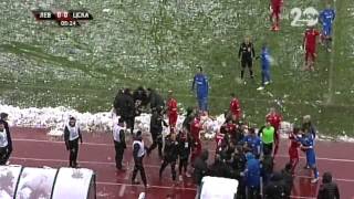 Levski fans attack CSKA coach with snowball [upl. by Eiclehc]