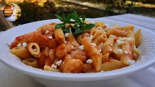 Shrimp Pasta Recipe  Makarona Me Karkaleca Deti [upl. by Ahsenra431]