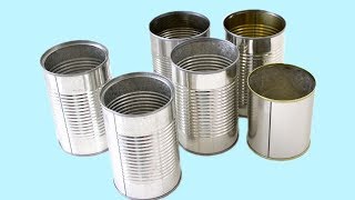 3 SUPER EASY TIN CAN DESIGNS Tin Can Recycle Crafts [upl. by Dixil627]