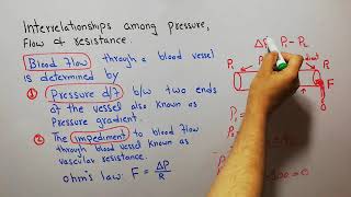 CVS physiology 57 Ohms Law Blood flow blood pressure vascular resistance [upl. by Ylicic]