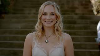 Caroline Walks Down The Aisle And Is Wearing Katherines Necklace  The Vampire Diaries 8x15 Scene [upl. by Aicemed]