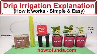 drip irrigation working model explanation in english  simple and easy way  howtofunda [upl. by Buote]