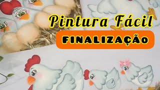 Pintando Galinhas FINALIZAÇÃO Panos de prato pintados PINTURA FÁCIL [upl. by Koziarz599]