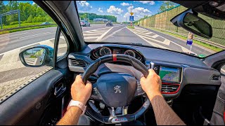 Peugeot 208 I GTi 16 THP 200hp 0100 POV Test Drive 2045 Joe Black [upl. by Llevrac279]