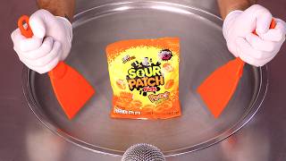 How to make SOUR PATCH KIDS Peach Ice Cream Rolls  ASMR no talking [upl. by Gusba]