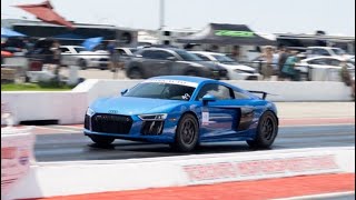 Twin Turbo R8 Wins CJR Roll Race TMP 190MPH [upl. by Henni]