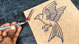 Beautiful wood carving bird tutorial by TG wood art [upl. by Adoh889]