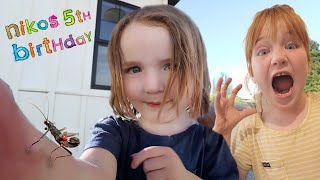 PET BUGS for NiKOs 5th BiRTHDAY Baby Stick Bug Pets and a fun Minecraft in real life bday party [upl. by Asaret616]