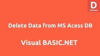 Delete Data from VBnet to MS Access Database Table [upl. by Currie]