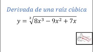 Matemáticas  Derivada de una raíz cúbica [upl. by Klemperer708]