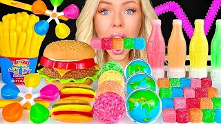 ASMR SOUR CANDY WARHEADS CUBES SOUR SPRAY WAX CANDY EARTH GUMMY RAINBOW DESSERTS MUKBANG 먹방 [upl. by Ettenad]