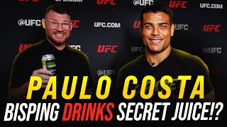 Paulo Costa MAKES Bisping drink SECRET JUICE UFC 298 interview  Whittaker vs Costa [upl. by Judd]