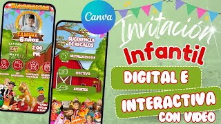 Como hacer una VIDEO INVITACIÓN DIGITAL INTERACTIVA con ubicación y confirmación en Canva gratis [upl. by Ledarf]